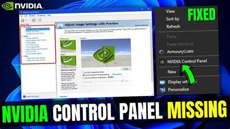 nvidia control panel not showing